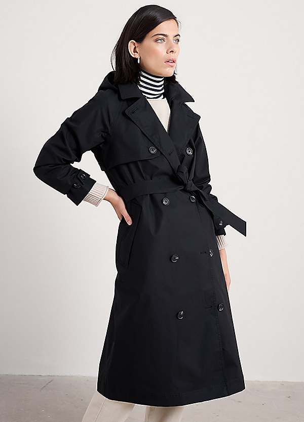 Black Penweathers Waterproof Trench Coat by Seasalt Cornwall
