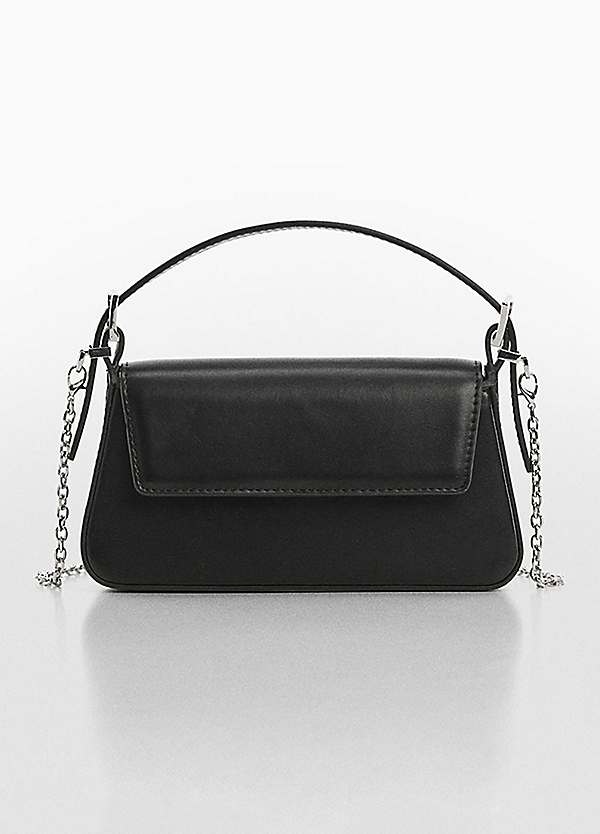 Black Simple Shoulder Crossbody Bag by Mango