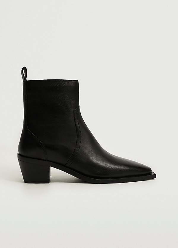 mango heel zipped boots