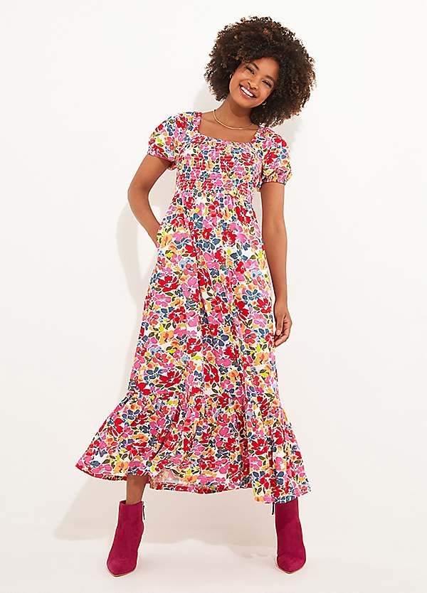 Blossom Shirred Jersey Dress - Petite by Joe Browns