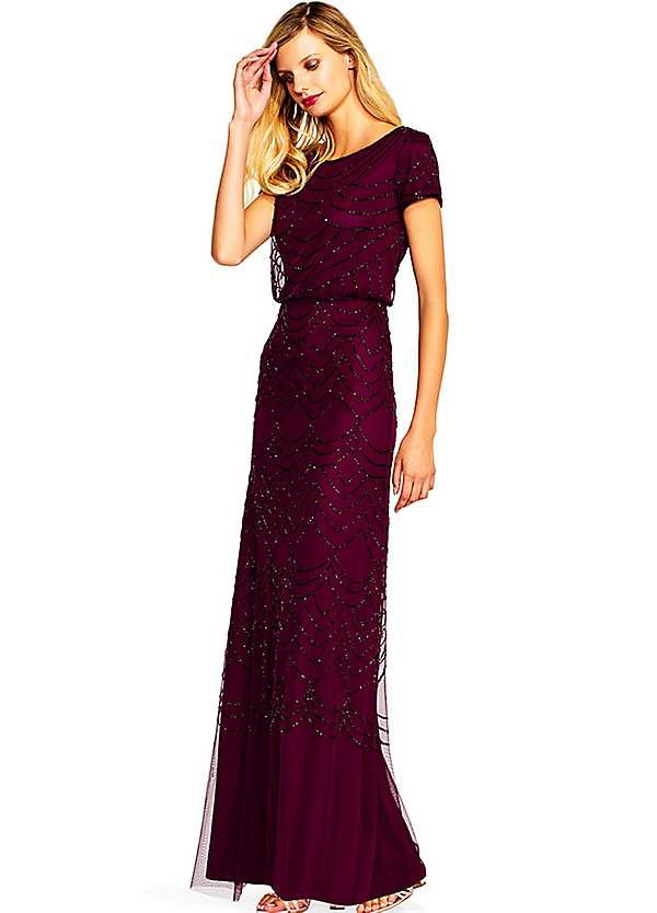 Blouson Beaded Gown by Adrianna Papell Look Again