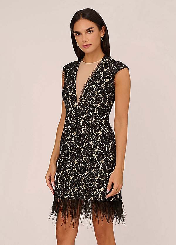 Bonded Lace Cocktail Dress by Adrianna by Adrianna Papell Look Again