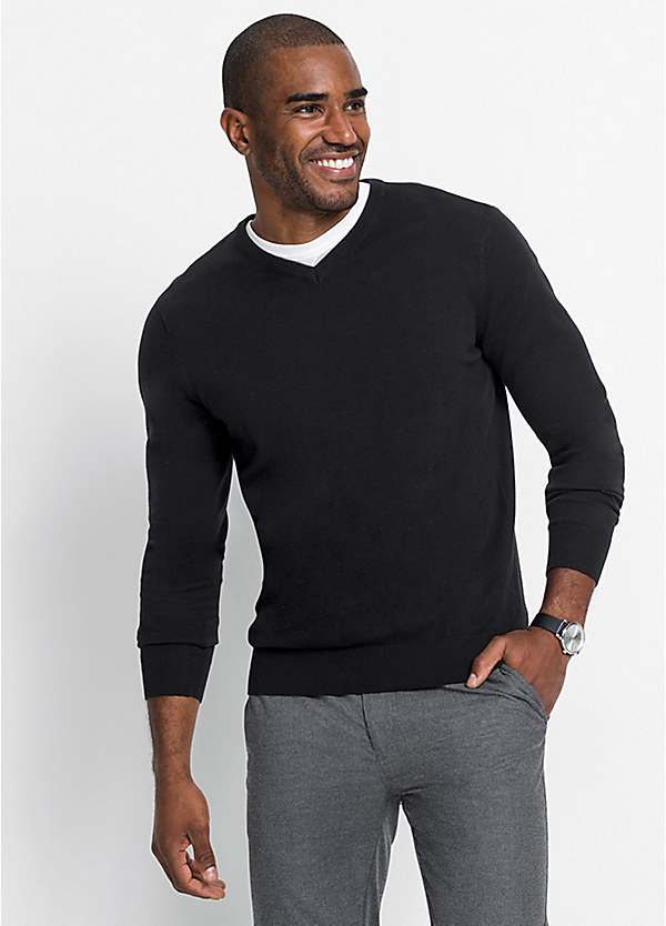 Fine knit shop v neck jumper