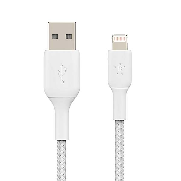 Boost Charge™ Lightning to USB-A Braided Cable - 2M White by