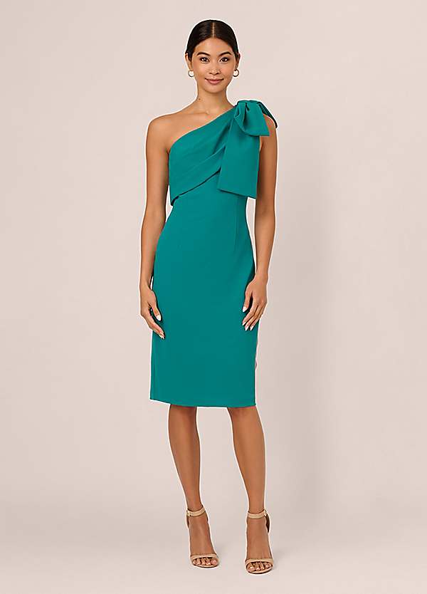 Bow Stretch Crepe Dress by Adrianna Papell Look Again