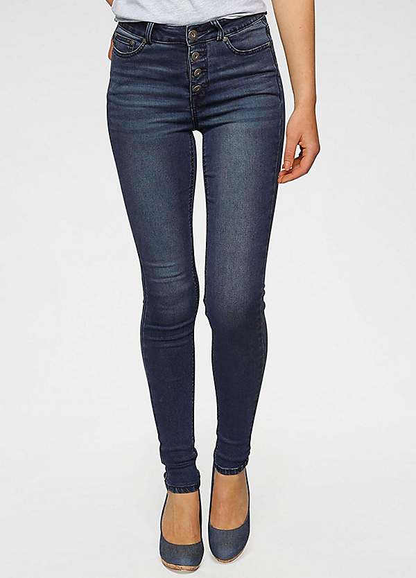 Button-Up Stretch Skinny Jeans by Arizona | Look Again