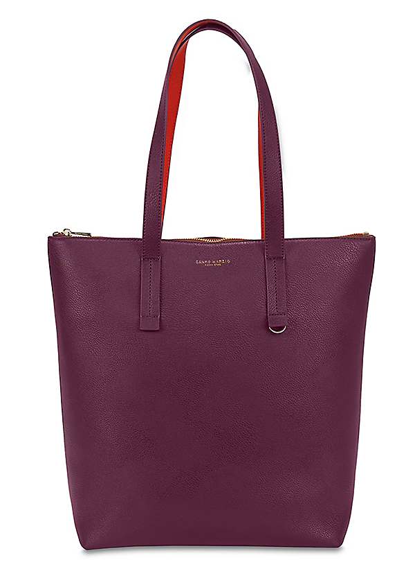 Plum leather tote bag on sale