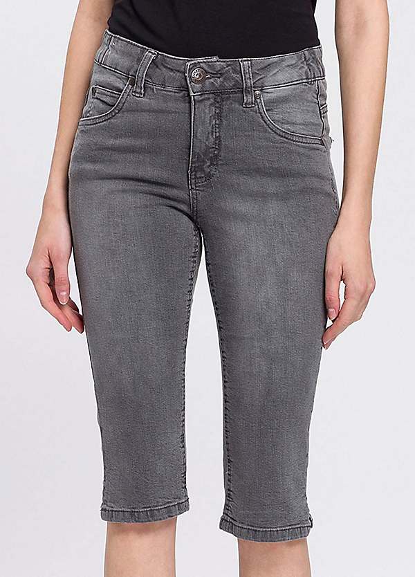 Capri Jeans with Side Elastic Waistband by Arizona