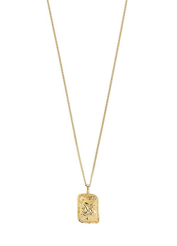 Capricornus Recycled Zodiac Gold-Plated Sign Necklace by Pilgrim