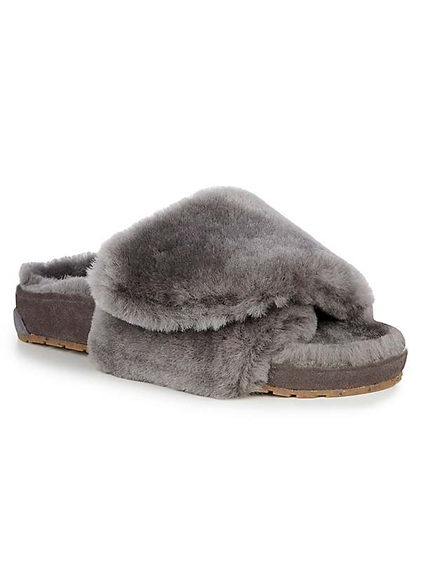 Charcoal Musica Adjustable Strap Slider Slippers by Emu Australia