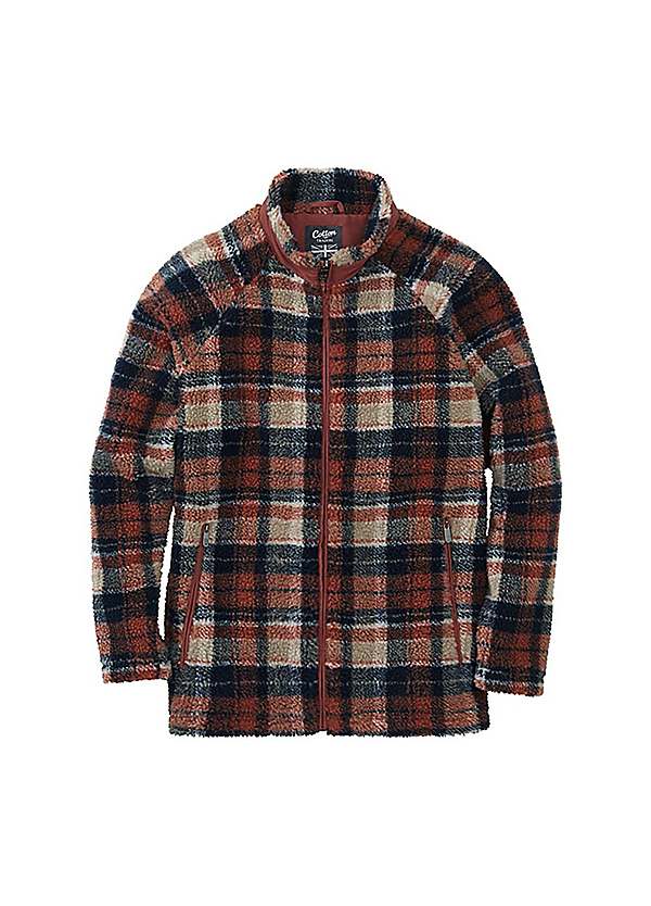 Plaid fleece coat best sale