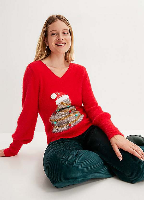 V neck 2024 xmas jumper