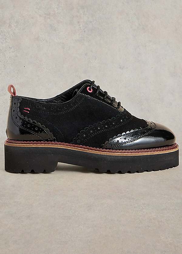 Chunky Black Lace Up Brogues by White Stuff