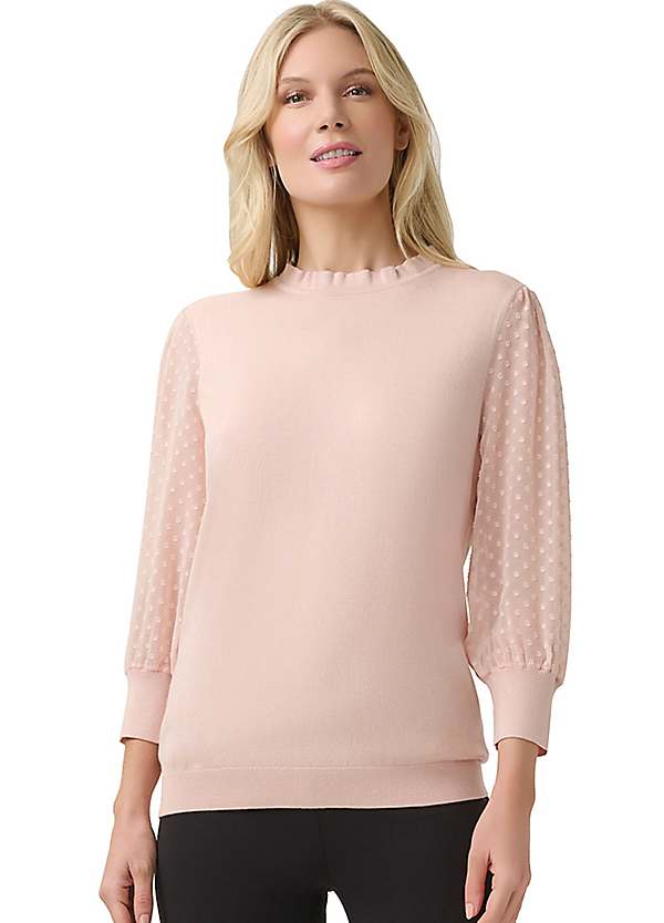 Clip Dot Sleeve Twofer Jumper by Adrianna Papell