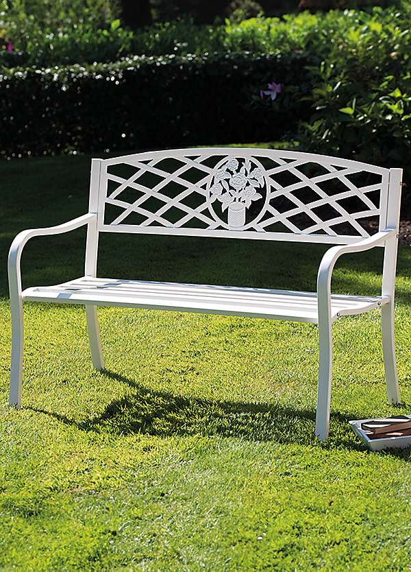 【中古】 Paradise Gardens Headington ,Baines ,Ireland ,Banks Coalbrookdale Satin White Garden Bench by Greenhurst | Look