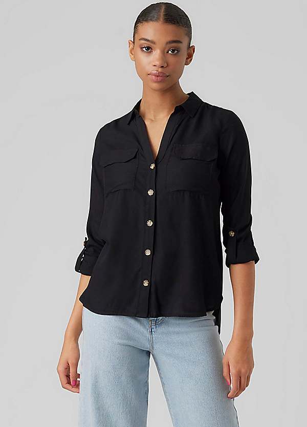 Collared V-Neck Blouse by Vero Moda | Look Again