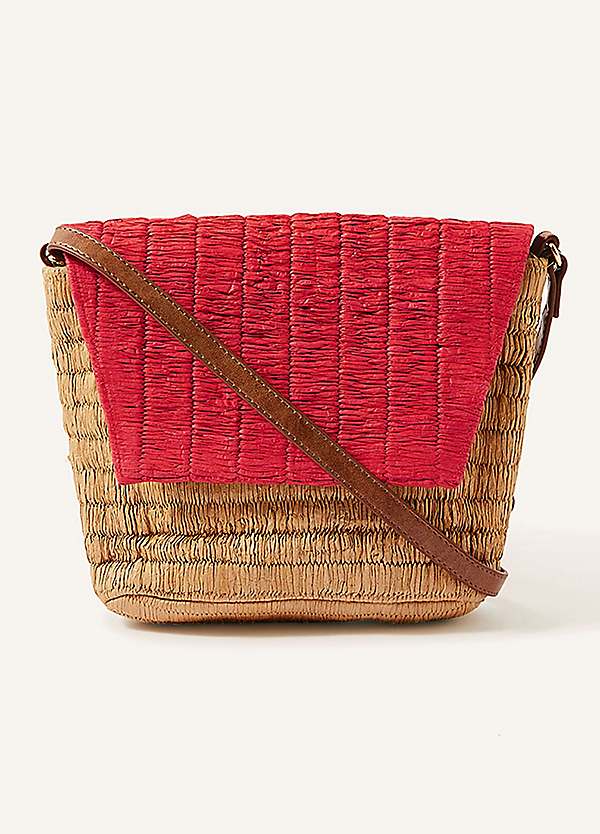 Colour Block Straw Cross Body Bag by Monsoon