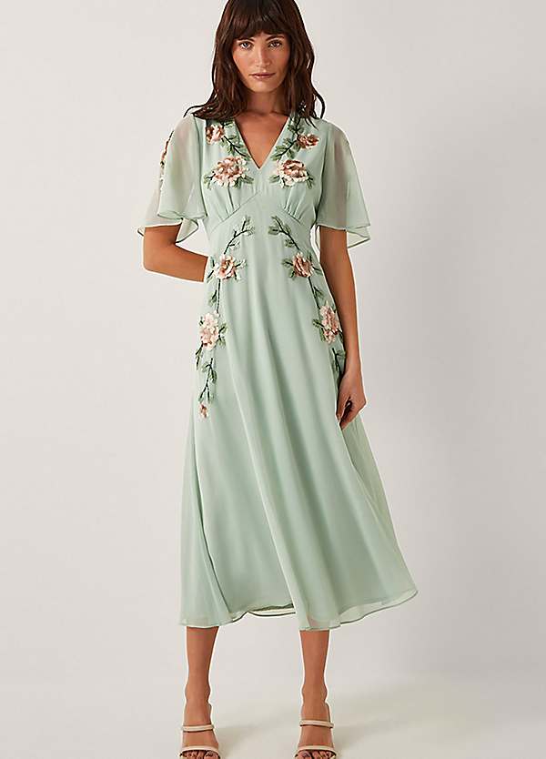 monsoon dresses Seafoam Green Soft Tulle Cocktail Dress with Light Embroidery this dress will keep you cool throughout the warm summer months Women's Dresses | Day, Party