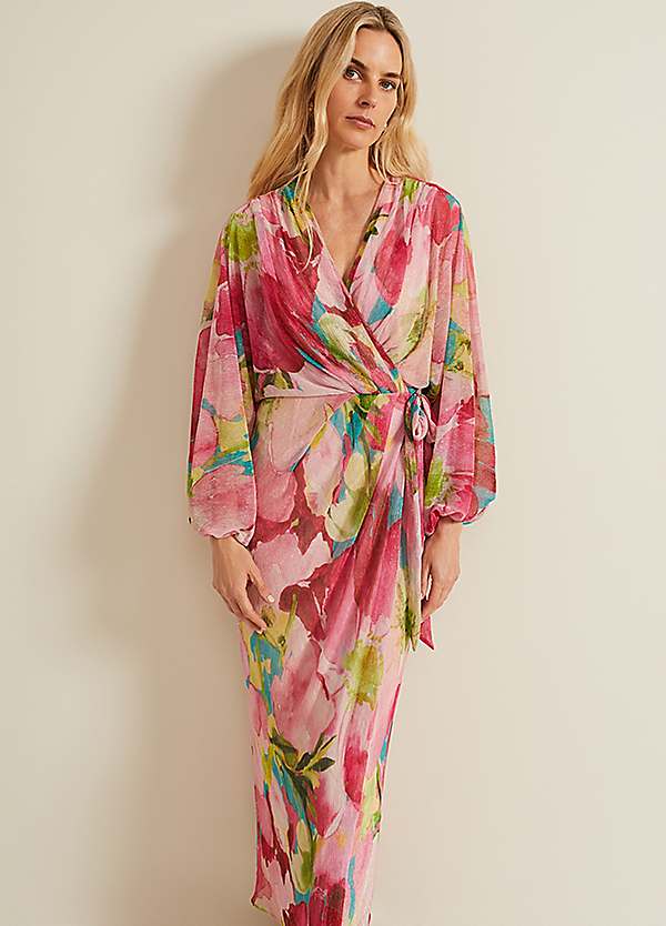 Phase Eight Floral Wrap Dress Phase Eight Cosmina Pleat Shimmer