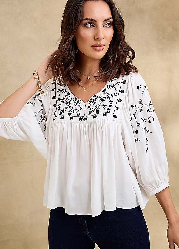 Gypsy embroidered deals blouse