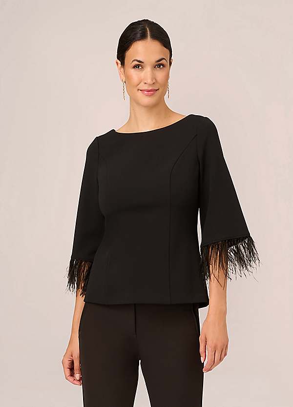 Crepe Feather Top by Adrianna Papell