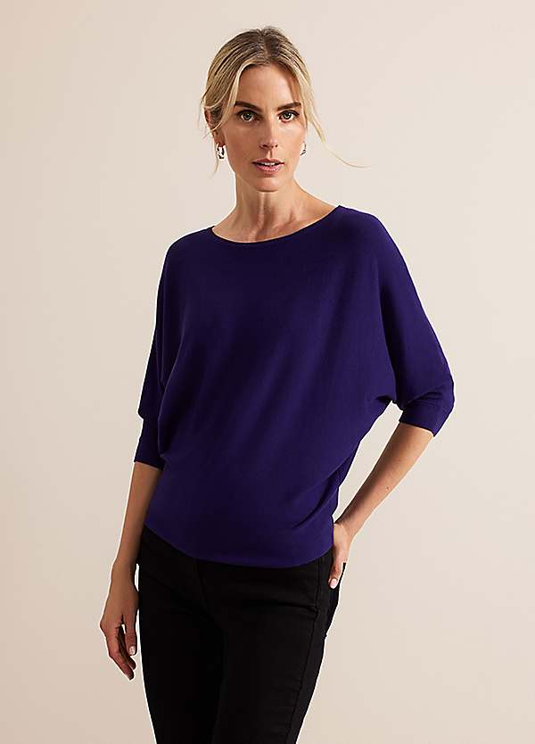 Phase Eight Cristine Knit Jumper Blue Phase Eight Cristine Knit Jumper Blue