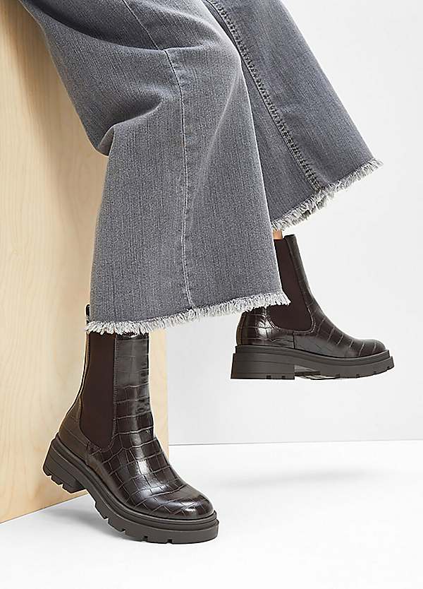 Crocodile Effect Chelsea Boots by bonprix Look Again