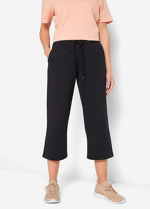 Wide Leg Bonprix Cropped Trousers Cropped Sweat Pants By Bonprix