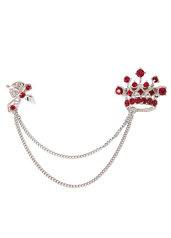 Crown Jewelled Chain Pin by Joe Browns