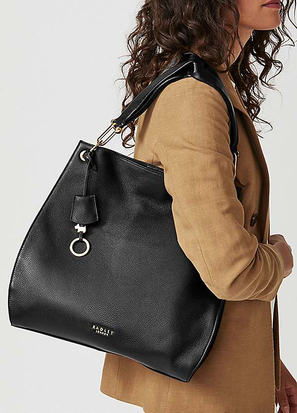 Radley London black leather purse, top handle bag