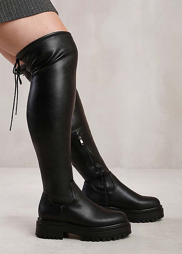 Wide Fit Asos Stretchy Knee High Boots Knee High Wide Fit Shoes