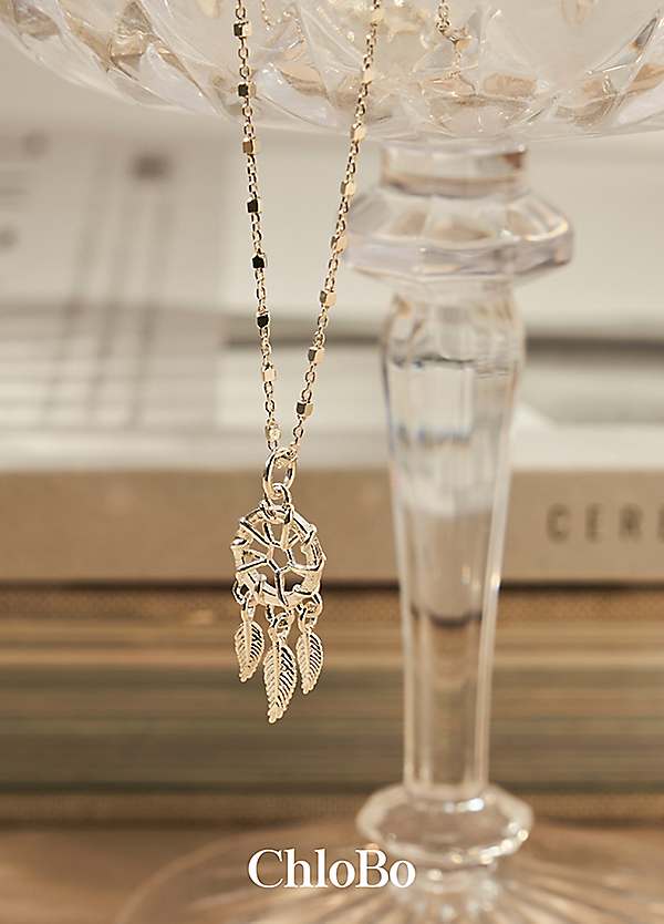 Chlobo Link Necklace ChloBo Delicate Cube Chain Dream Catcher
