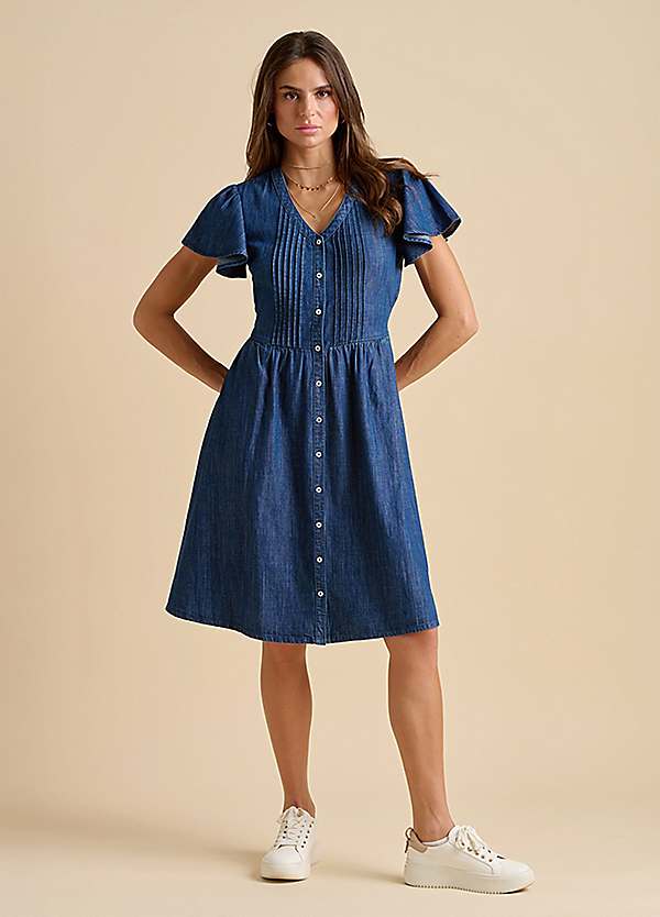 Denim-Look Knee Length Dress by Brakeburn | Look Again