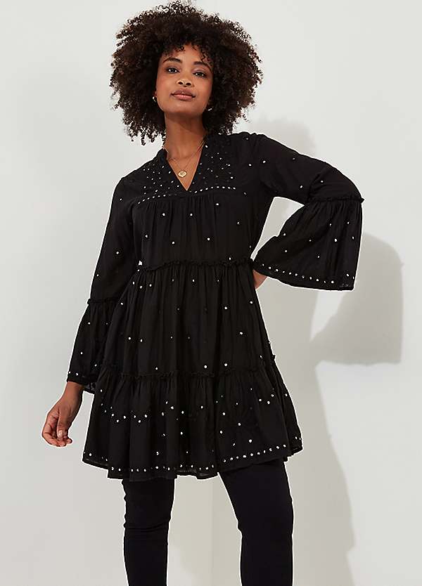 Black sheer tunic top online