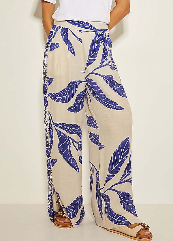 Dinah Leaf Print Trousers by Monsoon | Look Again