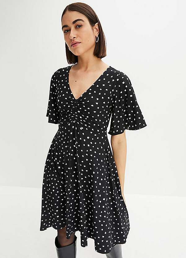 Dotty Plunge Dress by bonprix