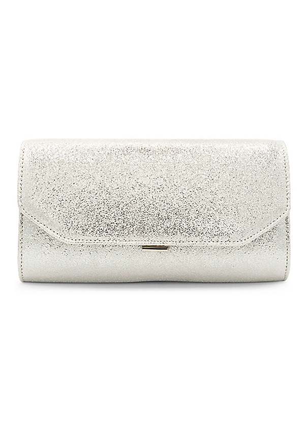 Dyani Silver Glitter Clutch Bag by Paradox London