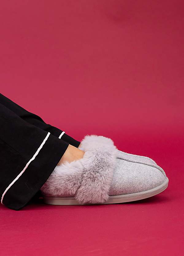 Ember II Grey Slippers by Lunar Look Again