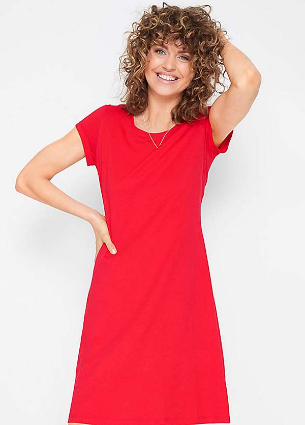 Essential Short Sleeve Jersey Dress by bonprix