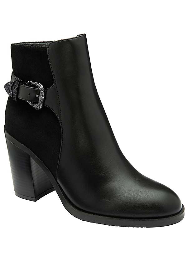 Eva Black Ankle Boots by Lotus Look Again