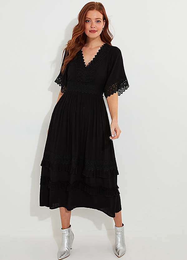 Flattering Boho Lace High-Low Hem Dress by Joe Browns | Look Again Flattering Boho Lace High-Low Hem Dress by Joe Browns | Look Again