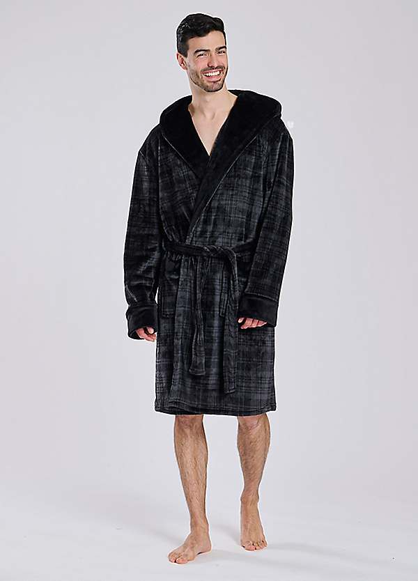 Mens designer dressing gown with hood sale