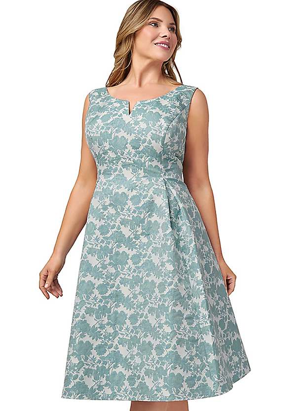 Floral Jacquard Fit Flare Dress by Adrianna Papell