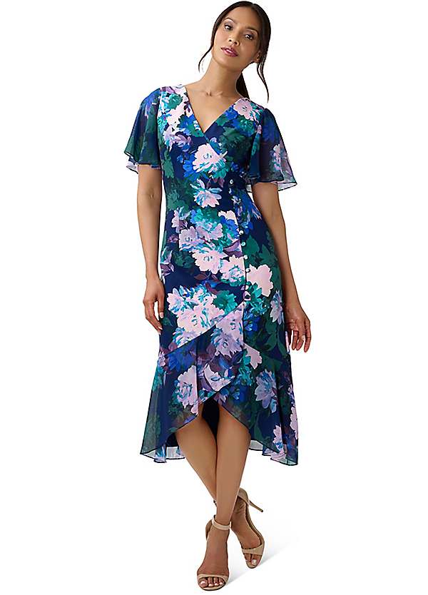 Floral Print Button Dress by Adrianna Papell