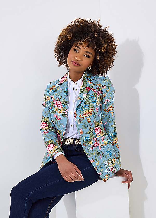 Floral Print Cotton Jacket by Joe Browns | Look Again