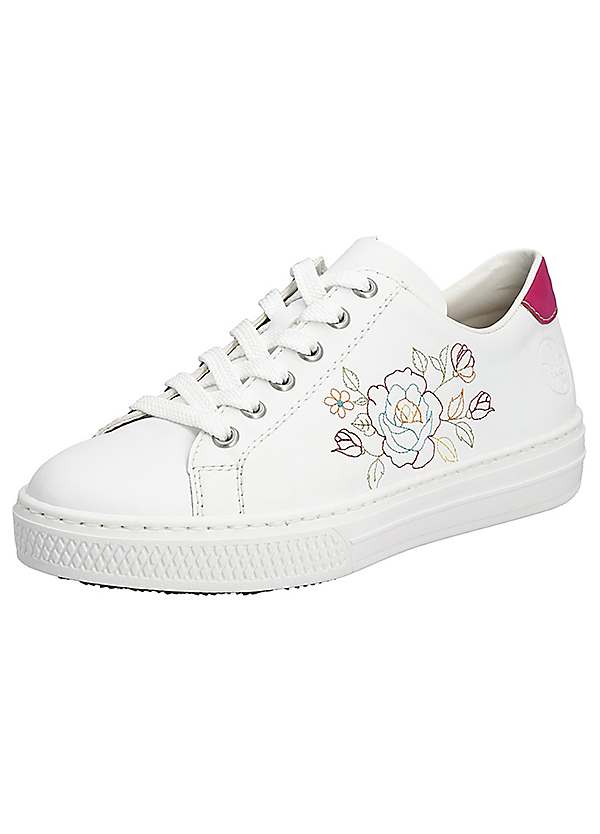 Floral Print Lace-Up Trainers by Rieker Look Again