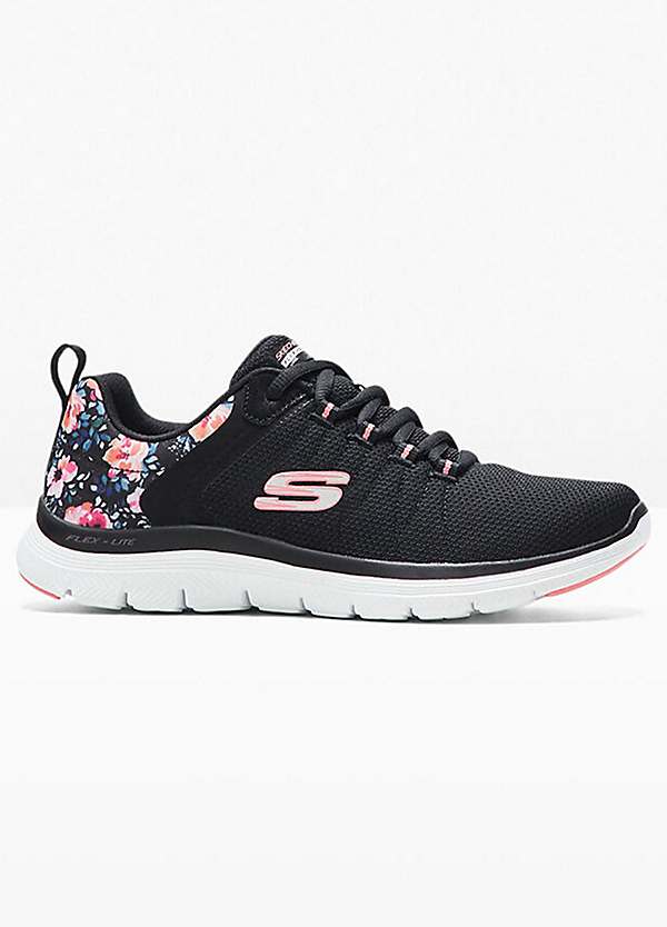 Floral Print Lace Up Trainers by Skechers