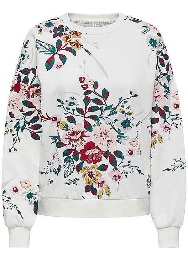 Floral 2024 sleeve sweatshirt