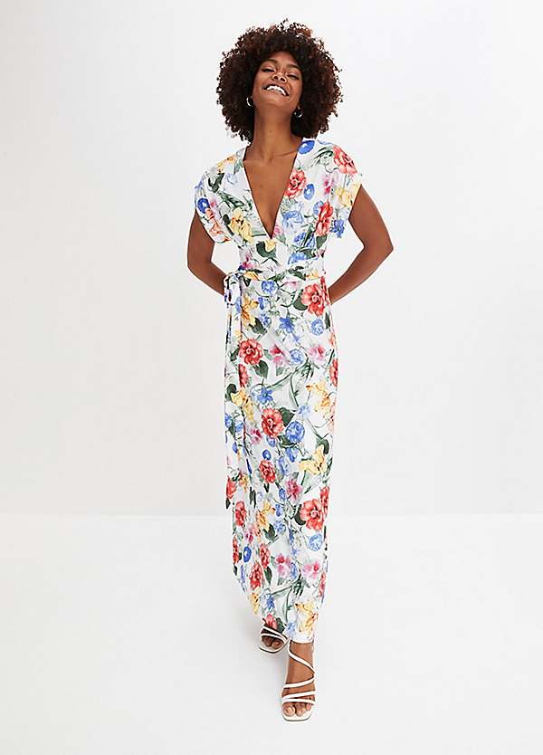 Floral Print Wrap Maxi Dress by bonprix