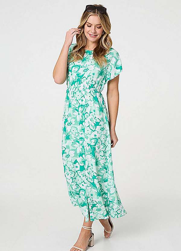 Floral Short Sleeve Maxi Dress by Izabel London | Look Again